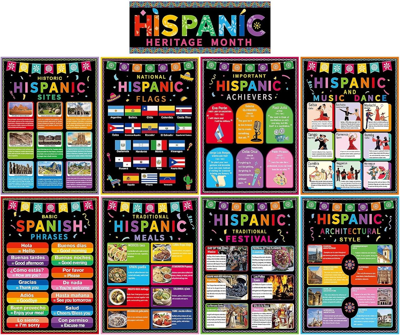 Hispanic Heritage Month Posters Spanish Heritage Month Bulletin Board